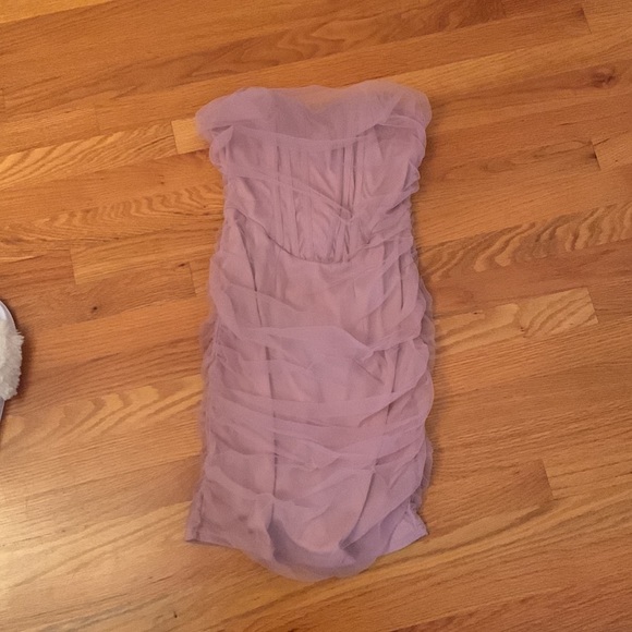 NWOT Shape Mauve Mesh Corset Ruched Bodycon Dress - Picture 5 of 5